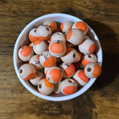 14.5 mm Wood Pumpkin Beads, 50 pack