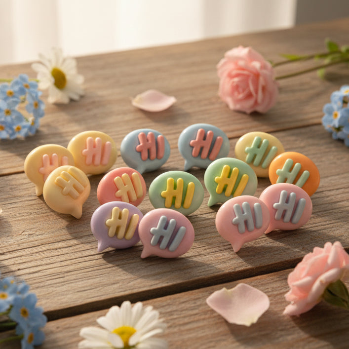 13mm Hi Word Bubble Earrings