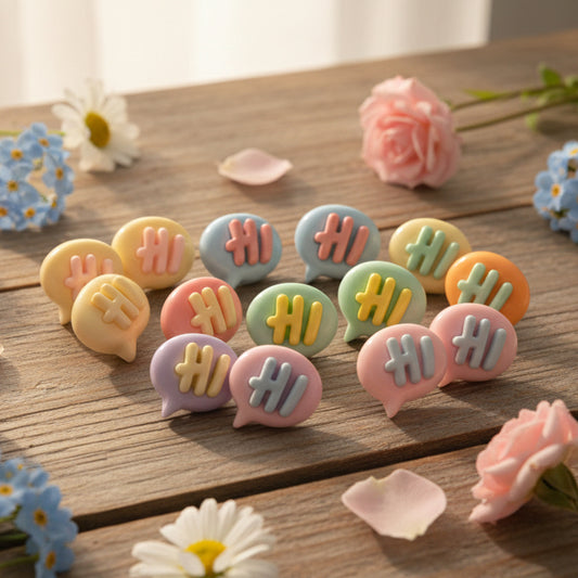 13mm Hi Word Bubble Earrings