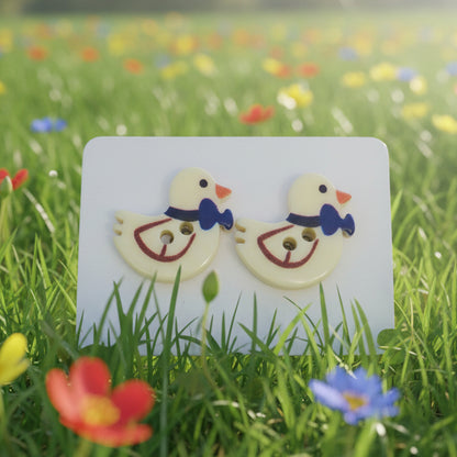 Duck Button Earrings (14mm)