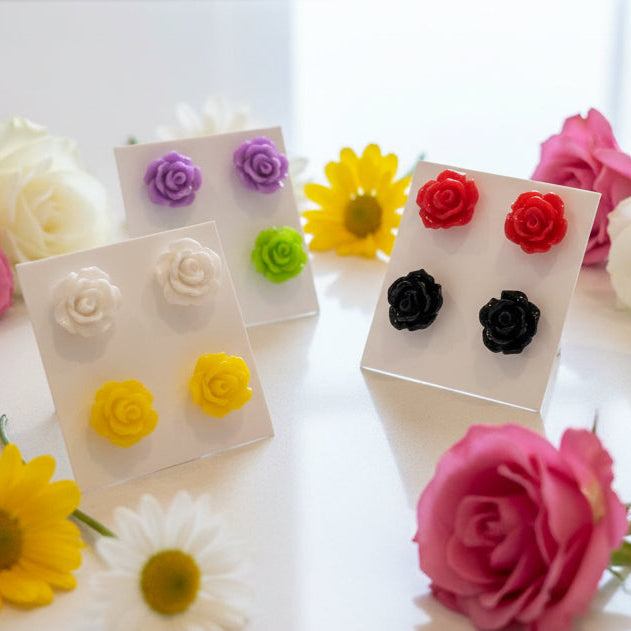 10mm Flower - 2 Pair Earring Set