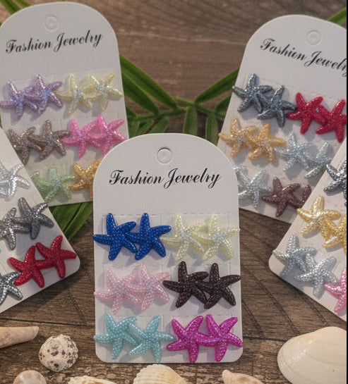 Starfish Earrings - 6 pair set