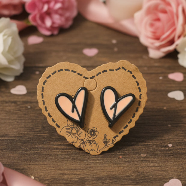 Pink Acrylic Heart Earrings (18mm)