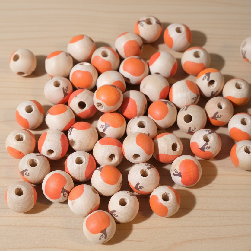 14.5 mm Wood Pumpkin Beads, 50 pack