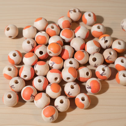 14.5 mm Wood Pumpkin Beads, 50 pack