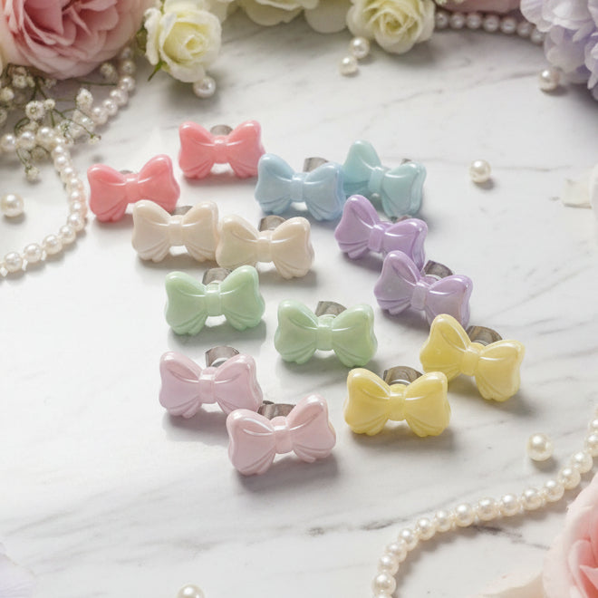 Multi-Color Pearly Bead Bows (10.5mmx15.5mm)