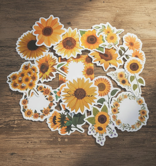 Sunflower Waterproof Decals/Stickers (Pack of 10)