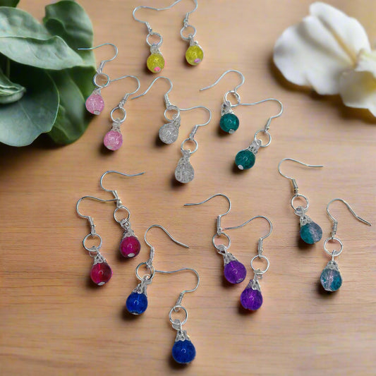 Glass Bead Dangle Earrings