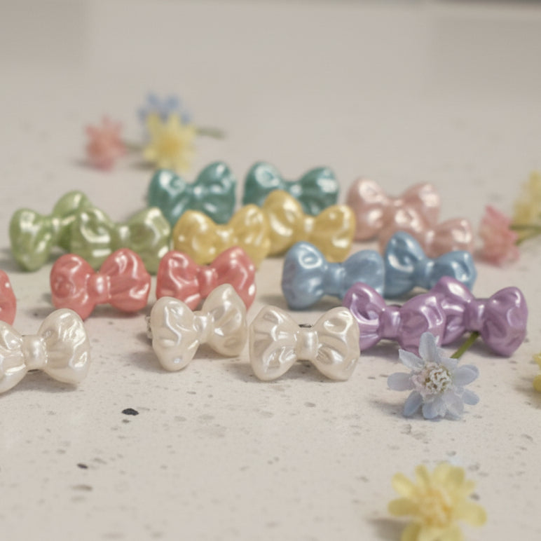 15mm Pearlescent Bow Earrings