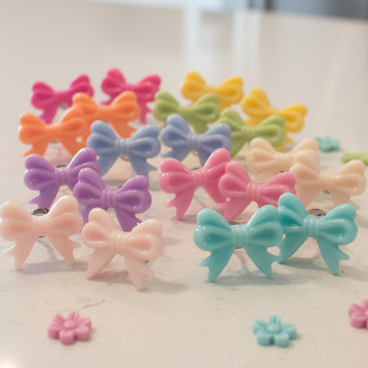 Acrylic Bow Earrings (18mm x 14mm)