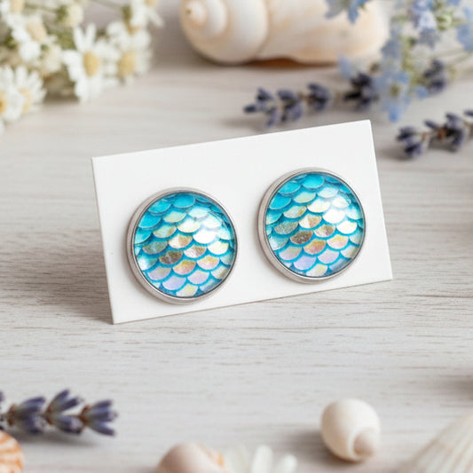 Mermaid Pattern Earrings (14mm)