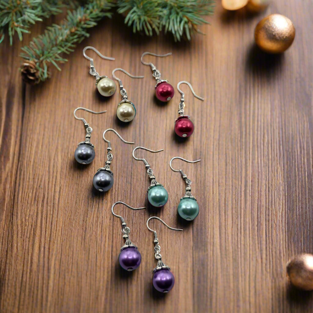 Ball Ornament Dangle Earrings