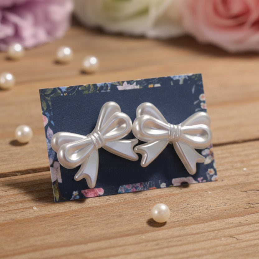 Pearly Bow Earrings