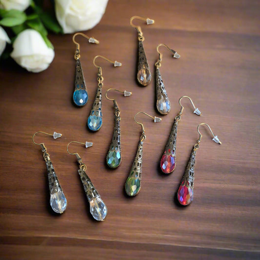 Imitation Gemstone Teardrop Dangle Earrings