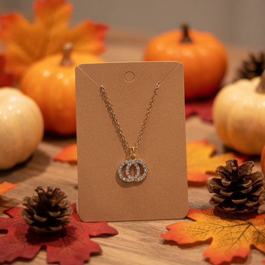 Rhinestone Pumpkin Necklace