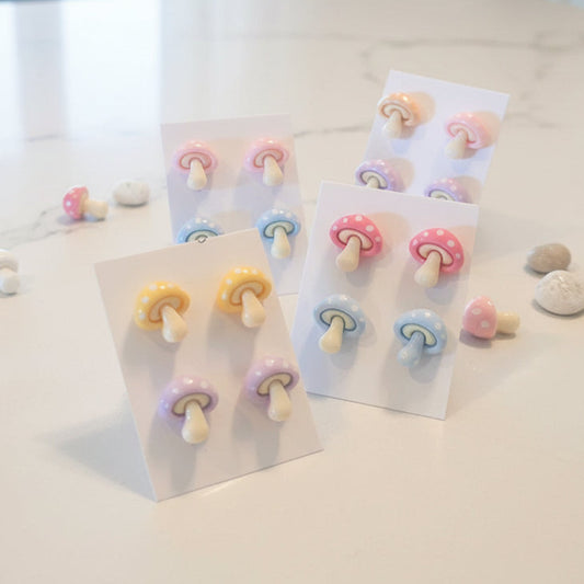 11mm Mushroom Earring Set