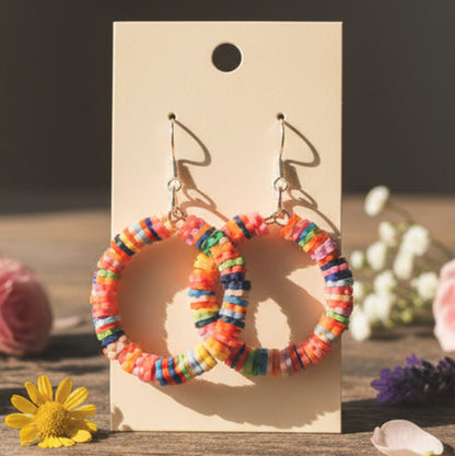 Polymer Clay Blossom Bead Dangle Earrings