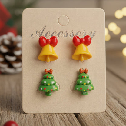 Holiday Bells & Trees Earring Set
