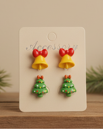 Holiday Bells & Trees Earring Set