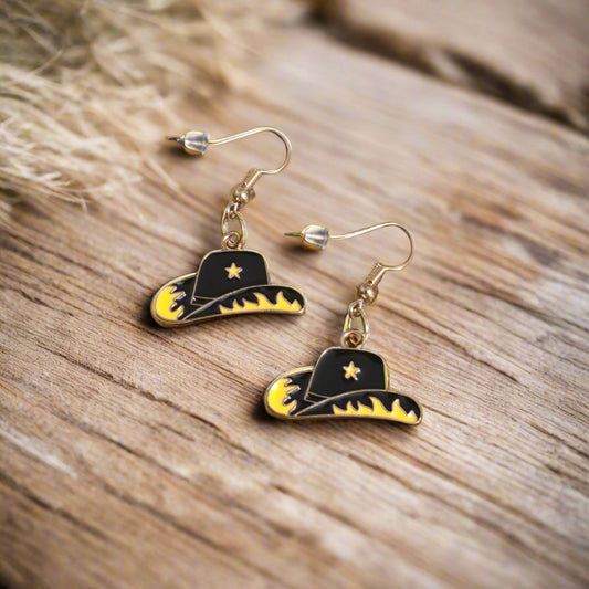 Cowboy Hat Dangle Earrings